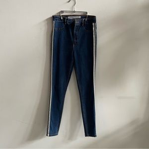 Zara Trafaluc Denium Collection Stripe Skinny High Waist